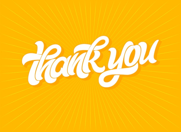 Thank you typography on bright orange background