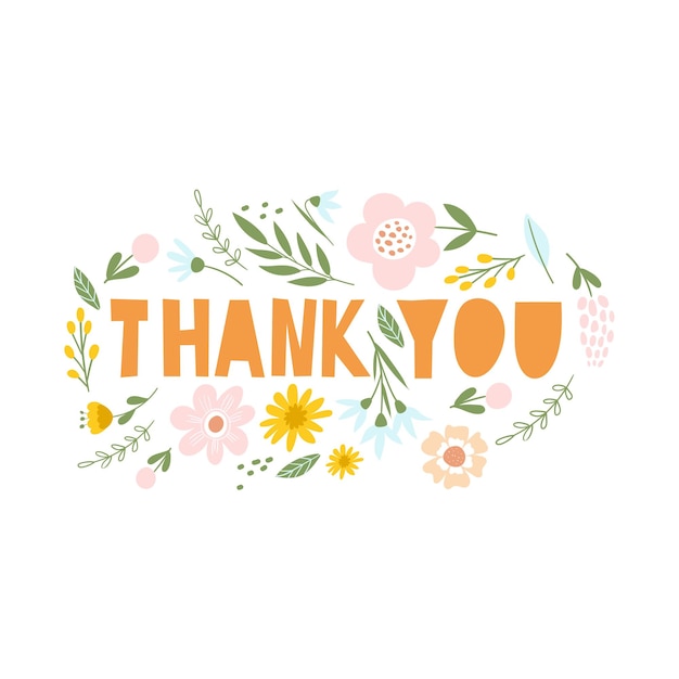 Vector thank you vector lettering illustration