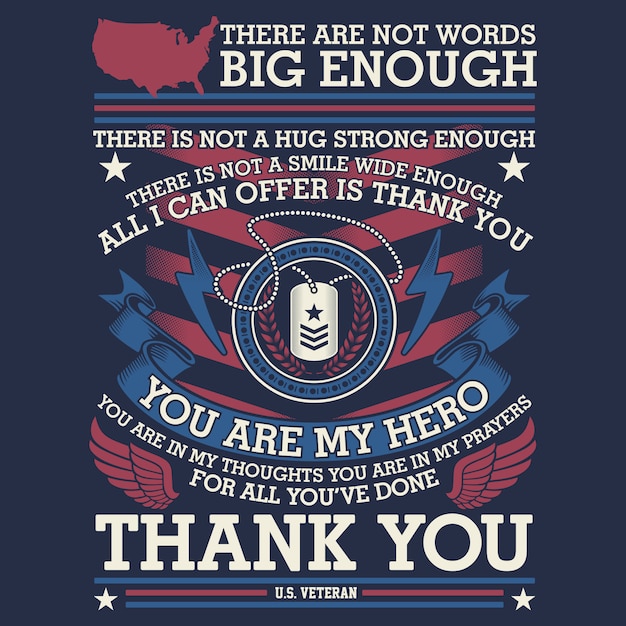 Vector thank you veteran illustration