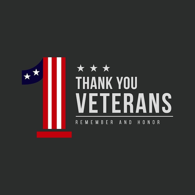 Vector thank you veterans template