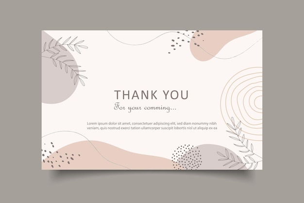 thank you wedding card template drawing design collection