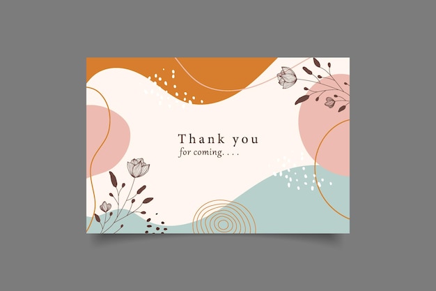 Vector thank you wedding card template drawing minimalist collection