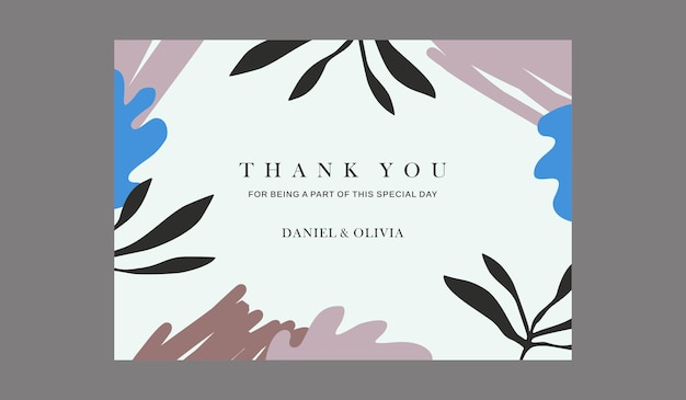 Thank you wedding card template