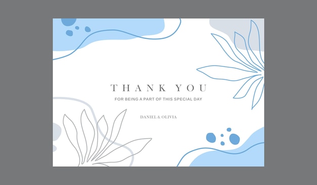 Vector thank you wedding card template