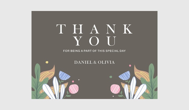 Premium Vector Thank you wedding card template Premium Vector Thank you wedding card template
