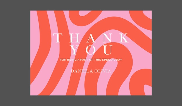 Vector thank you wedding card template