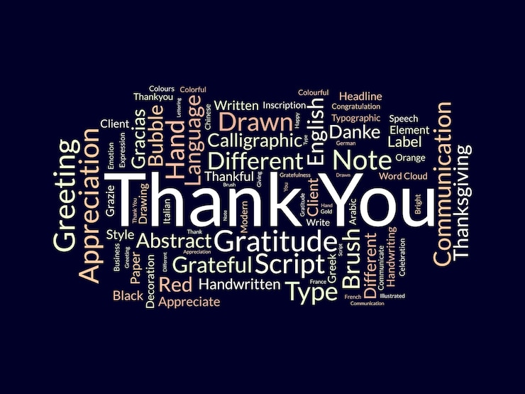 Vector thank you wordcloud template greeting concept vector background