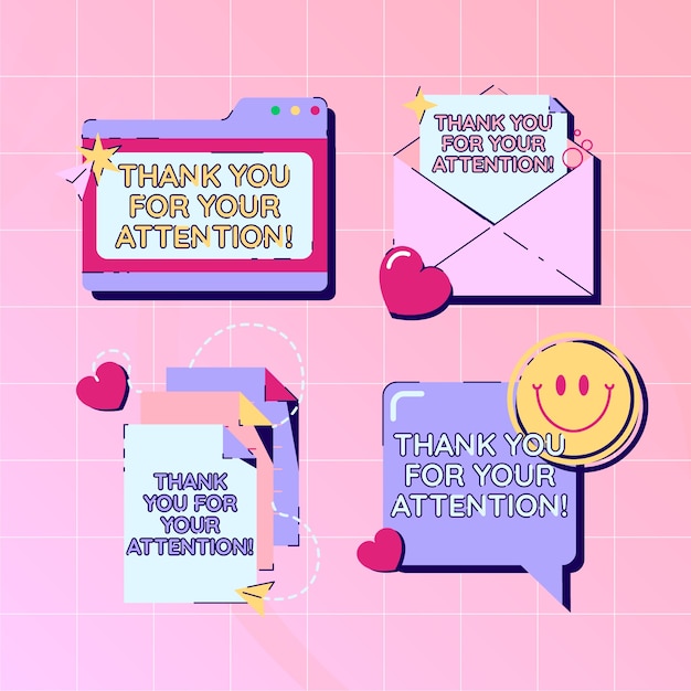 Vector thank you for your attention label illustration