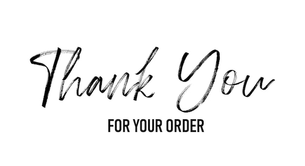 thank you for your order simple hand drawn lettering vector text illustration Logo label design