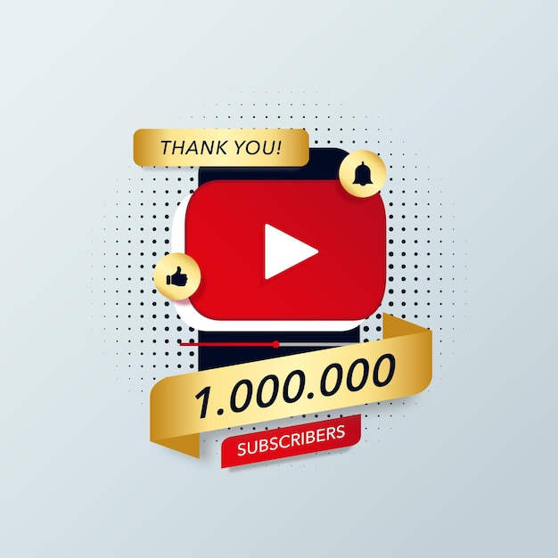 Vector thank you youtube subscribers vector banner template