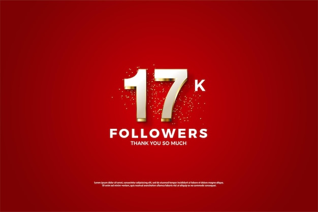 thanks 17k followers with delicate glitter background.