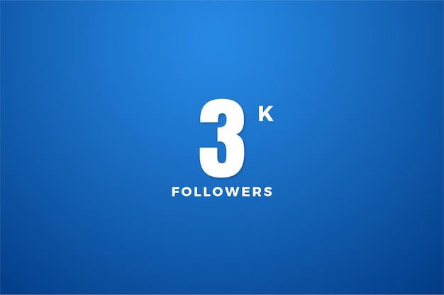 Vettore grazie a 3k follower con un design semplice