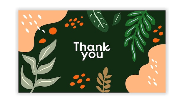 Thanks banner with floral background