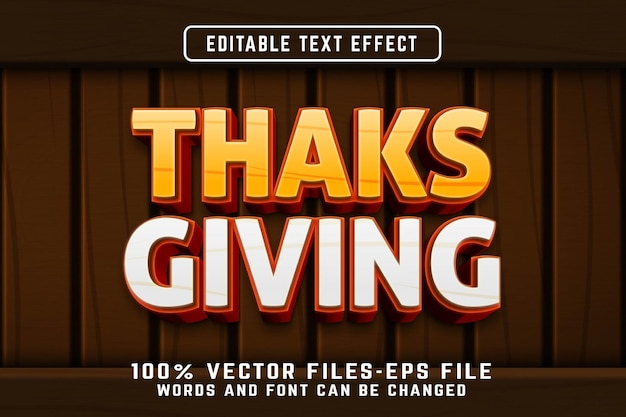 thanks giving 3d editble text effect