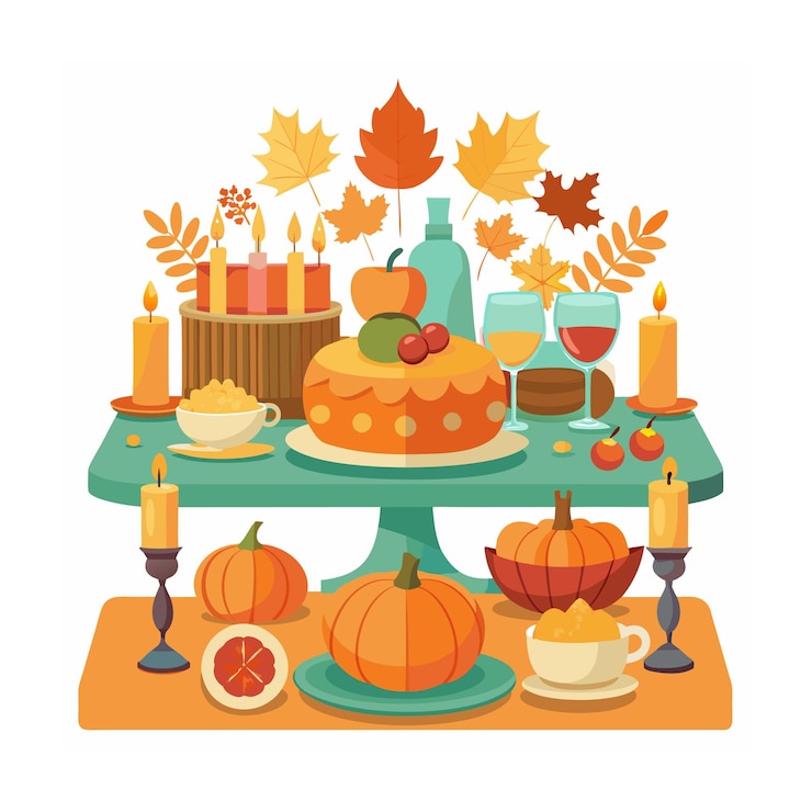 Vector thanks giving day concept illustration