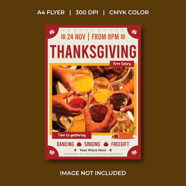 Vector thanks giving day flyer