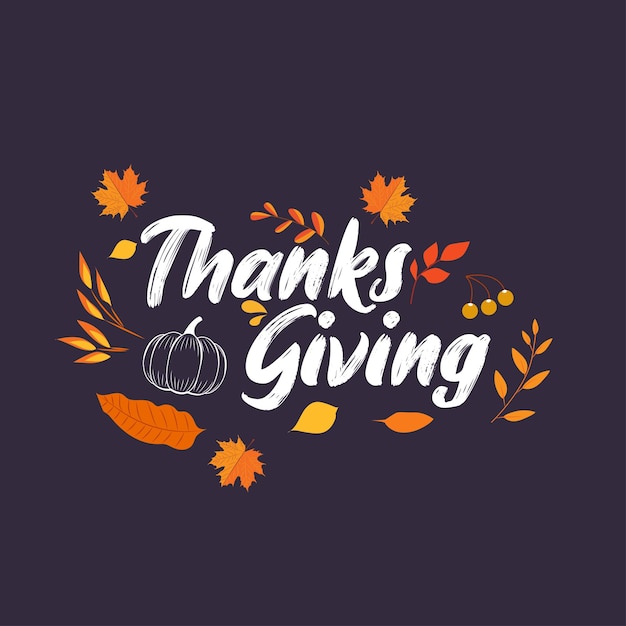 День благодарения, векторное искусство, фон с листьями