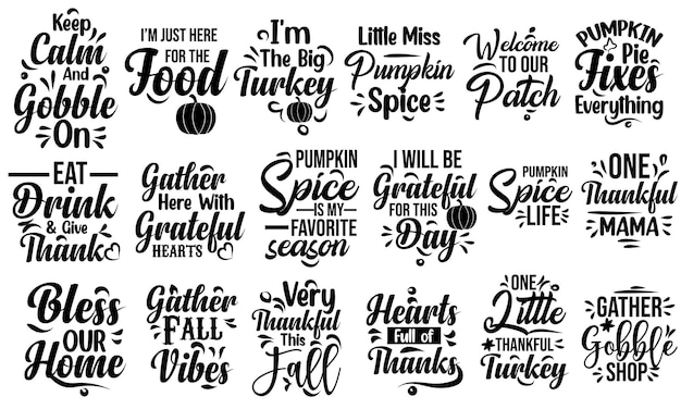 Vector thanks giving design bundle, thanks giving day design