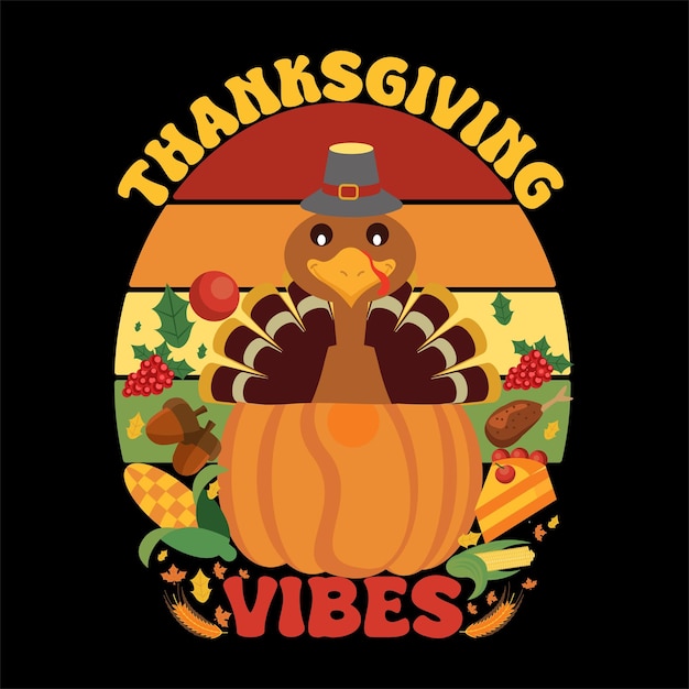 Vector thanks giving vector design for t shirt and pod creative thanksgiving t shirt design