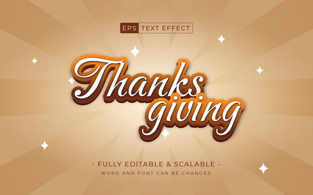 Thanksgiving 3d text effect style Editable text effect