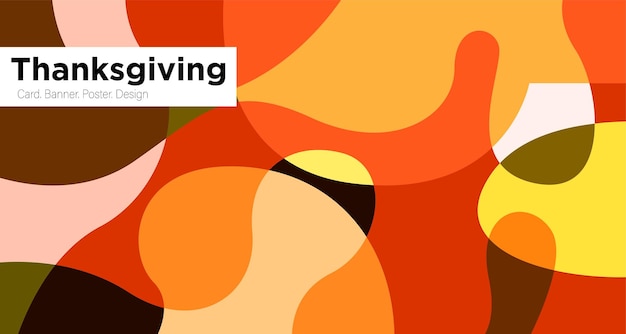 Поздравительная открытка на день благодарения и осень и шаблон оформления фона баннера в оранжевых тонах