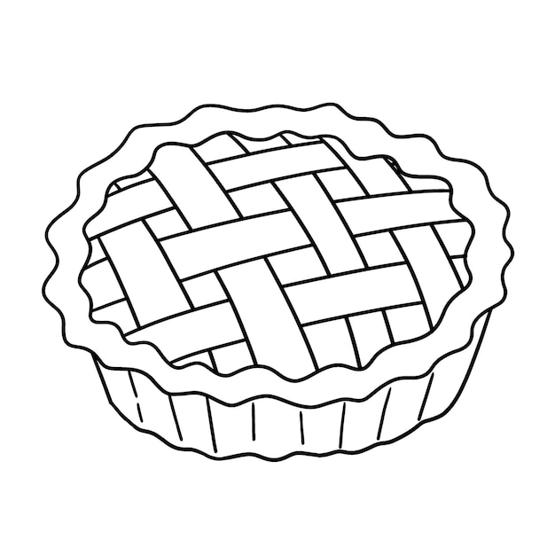 Thanksgiving Apple Pie Isolated Coloring Page