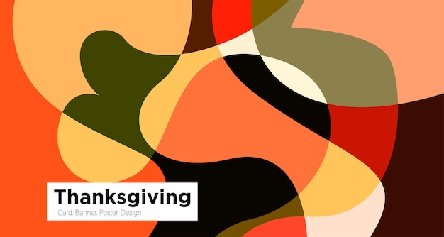 Thanksgiving and autumn greeting card and banner background design template in orange colors