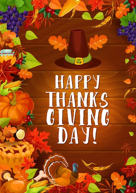 Vector thanksgiving autumn harvest vector greeting card