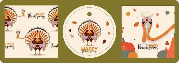 Thanksgiving autumn se.Festive background with funny turkey