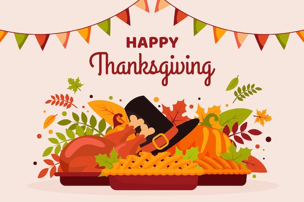 Thanksgiving background in flat design