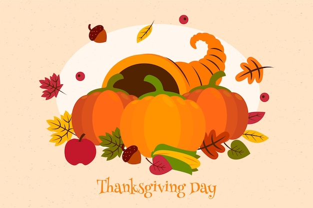 Vector thanksgiving background in flat design