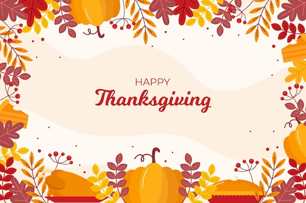 Thanksgiving background in flat design