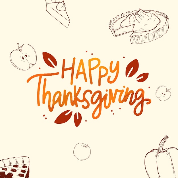 Thanksgiving background hand drawn design