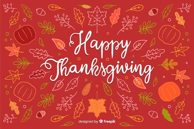 Vector thanksgiving background in hand drawn