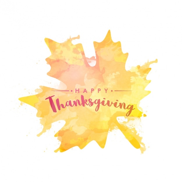 Thanksgiving background of leaf painted with watercolor