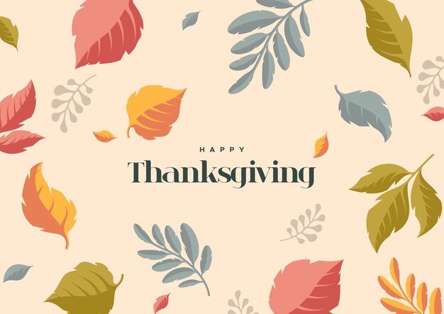 Vettore sfondo thanksgiving illustrazione vettoriale di vacanze disegno di striscione d'autunno decorazione naturale con foglie colorate