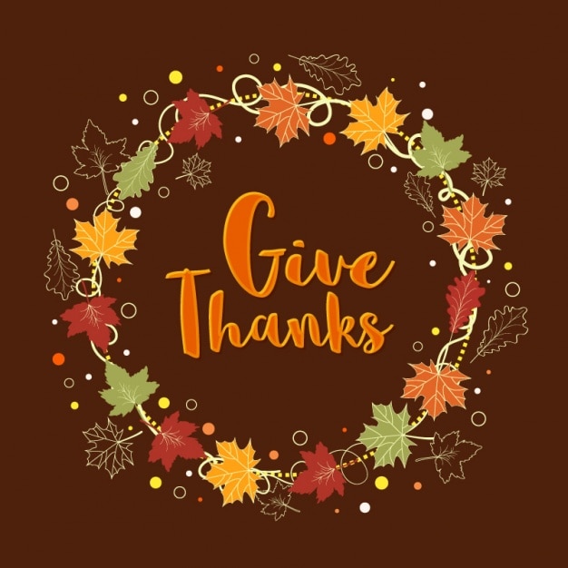 Thanksgiving background with floral wreath