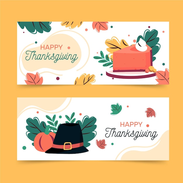 Thanksgiving banners in flat design