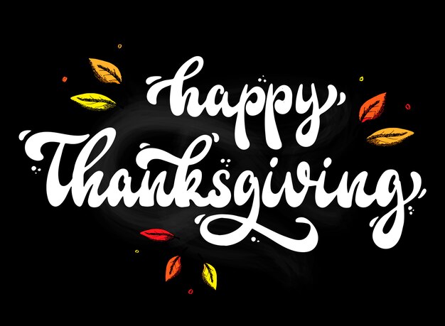 Thanksgiving belettering met bladeren