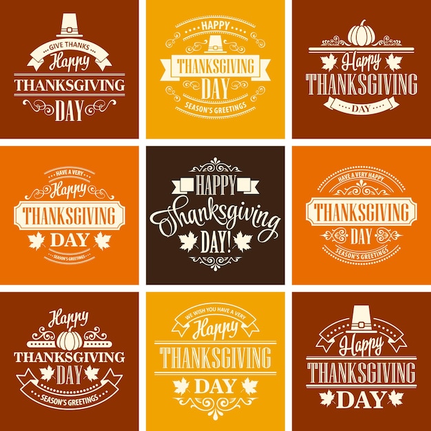 Thanksgiving cards set.