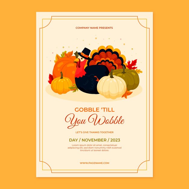 Thanksgiving celebration vertical poster template