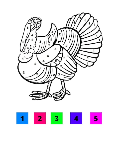 Thanksgiving Color By Number Pages for Kids Color by Number Pages for Thanksgiving