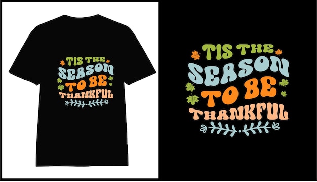 Thanksgiving colorful t-shirt design vector for print on demand