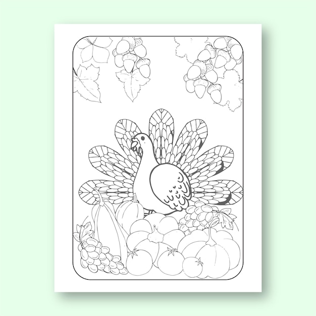 Thanksgiving coloring Page For adult And Children