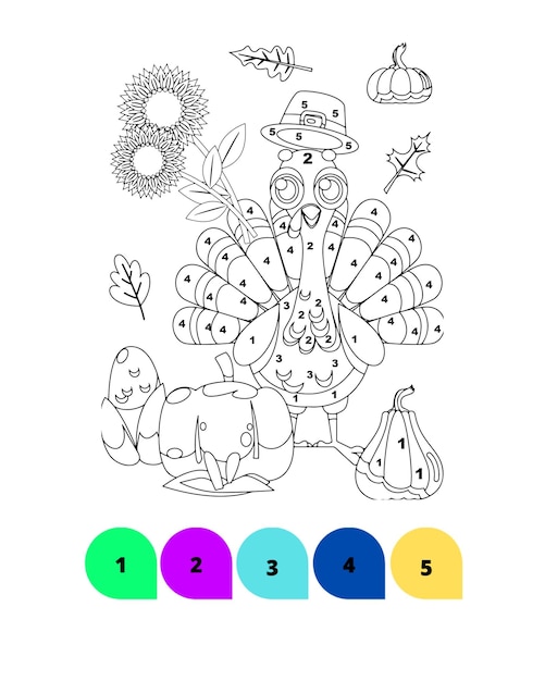 Thanksgiving Coloring Pages Color by Number Thanksgiving