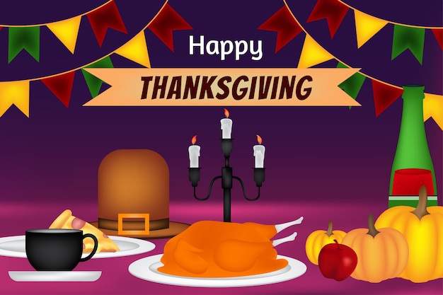 Vector thanksgiving concept achtergrond partij