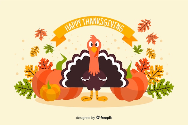 Thanksgiving concept with flat design background