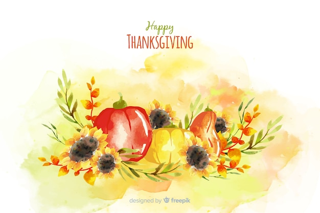 Thanksgiving concept with watercolor background