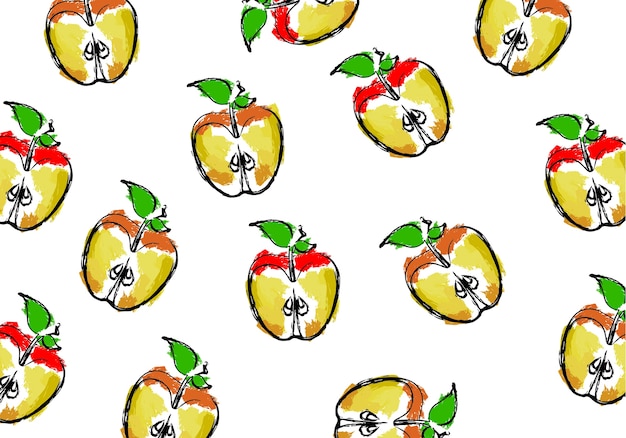 Vector thanksgiving day apples pattern