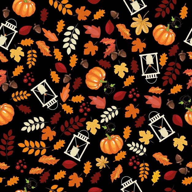 Thanksgiving Day Autumn pattern High quality vector illustration